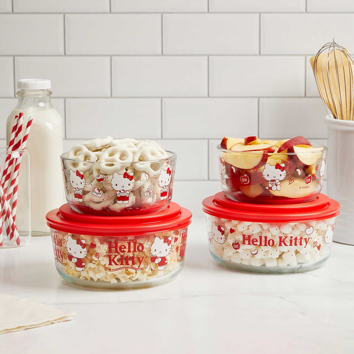 Pyrex 8piece Hello Kitty Decorated Food Storage Set