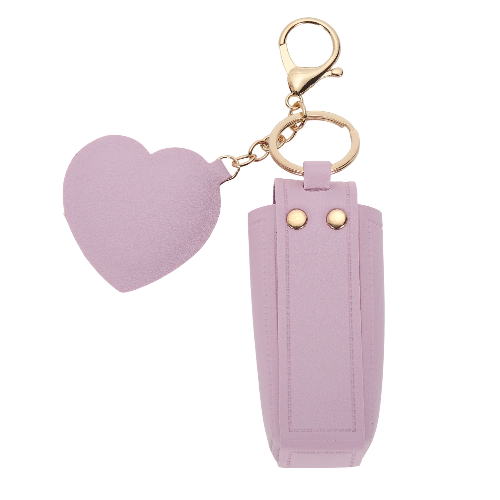 Unique Bargains Heart Mirror Lipstick Bag Handbag Charms for Accessories Light Purple