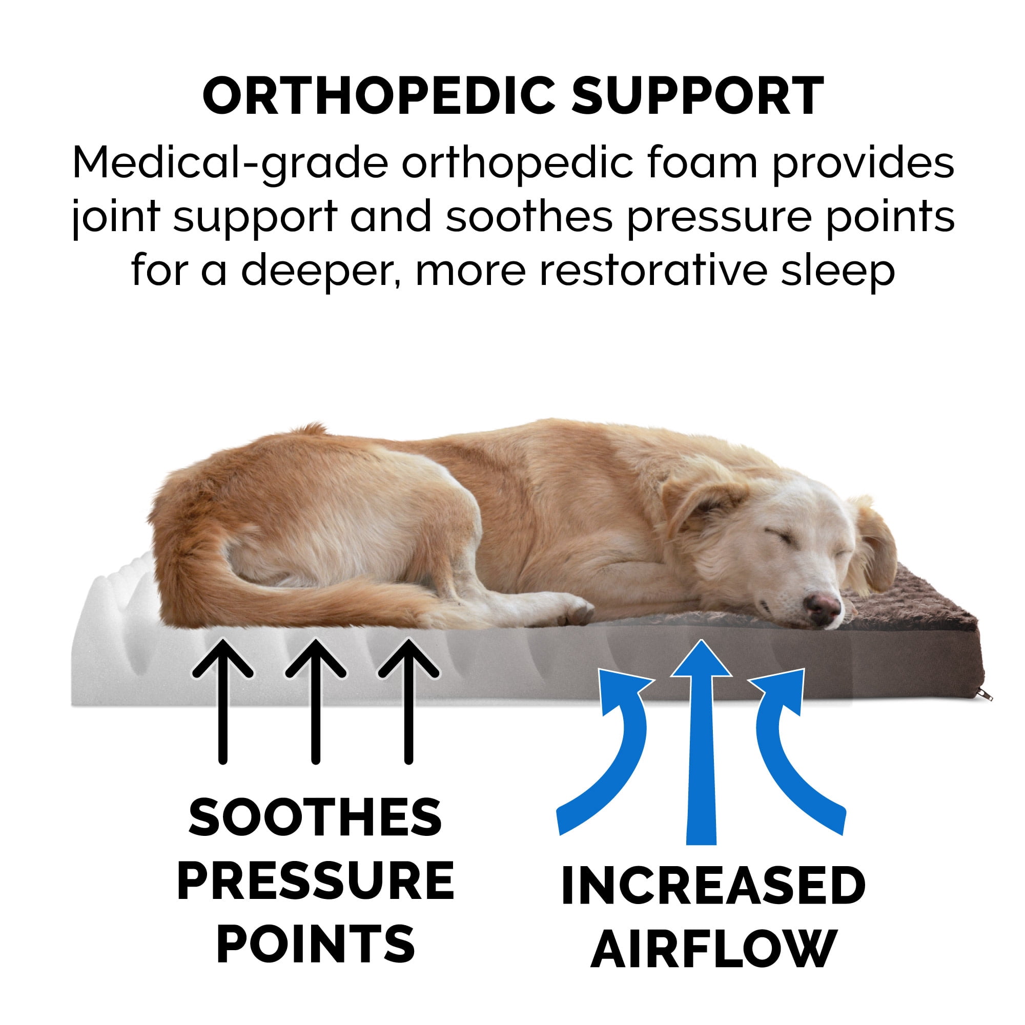 FurHaven Ultra Plush Deluxe Orthopedic Mattress Pet Bed, Chocolate, Jumbo, 1 Count