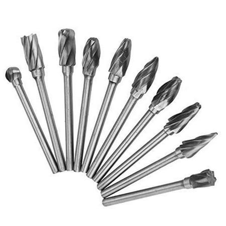 

Farfi 10Pcs Rotary Drill Bit Tungsten Carbide Milling Cutter Cutting Edge Head Tools