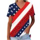 thumbnail image 1 of Camiseta de Manga Corta de la Mujer con Cuello en V Causal, Camiseta de Estante de Imitación de Moda de Verano, 1 of 4