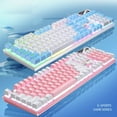 thumbnail image 4 of GJX Mechanical Keyboard Premium Liquid Silicone Construction Mechanical Floating Keyboard Thickened Base Plate Computer Keyboard for Windows Blue&White, 4 of 4
