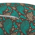 thumbnail image 3 of Brown and Blue Pouf Cover with Zipper, Abstract Flyaway Leaves with Curly Details Retro, Soft Decorative Fabric Unstuffed Case, 30" W X 17.3" L, Turquoise Umber, by Ambesonne, 3 of 5