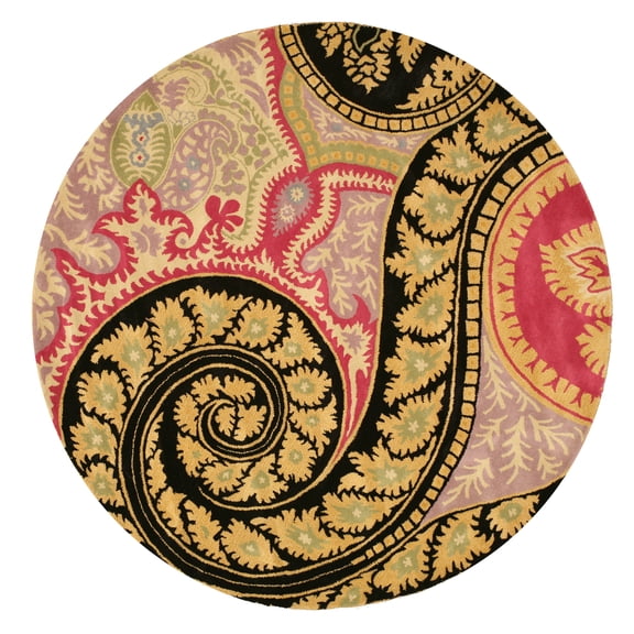 Hand-tufted Wool Black Contemporary Abstract Paisley Rug