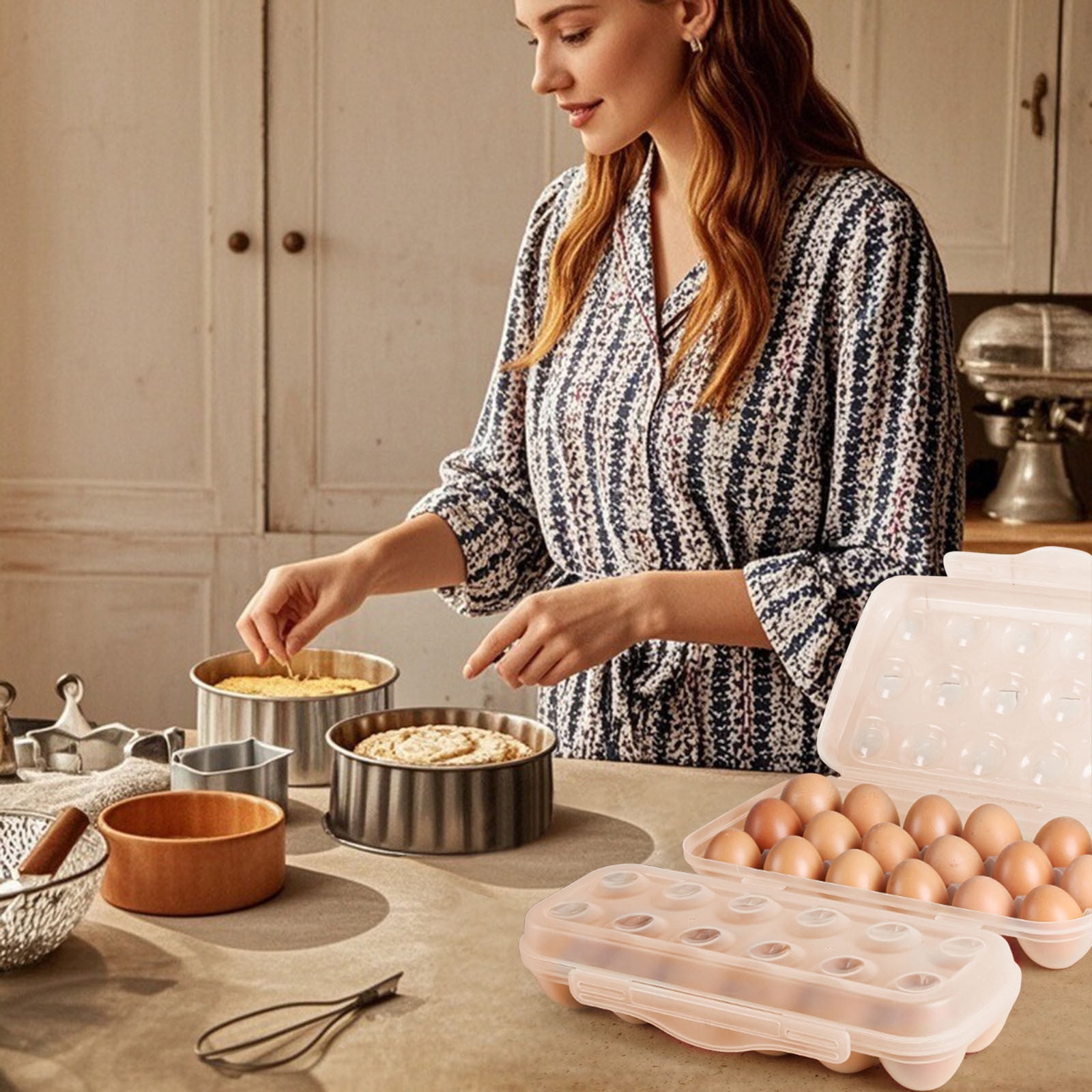 3PCS Reusable Egg Carton with Lid Ã¢ÂÂ 18 Grid Stackable Fridge Egg Holder Tray, 1pc for Kitchen, Restaurant & Camping Storage, Airtight Freshness Preservation.