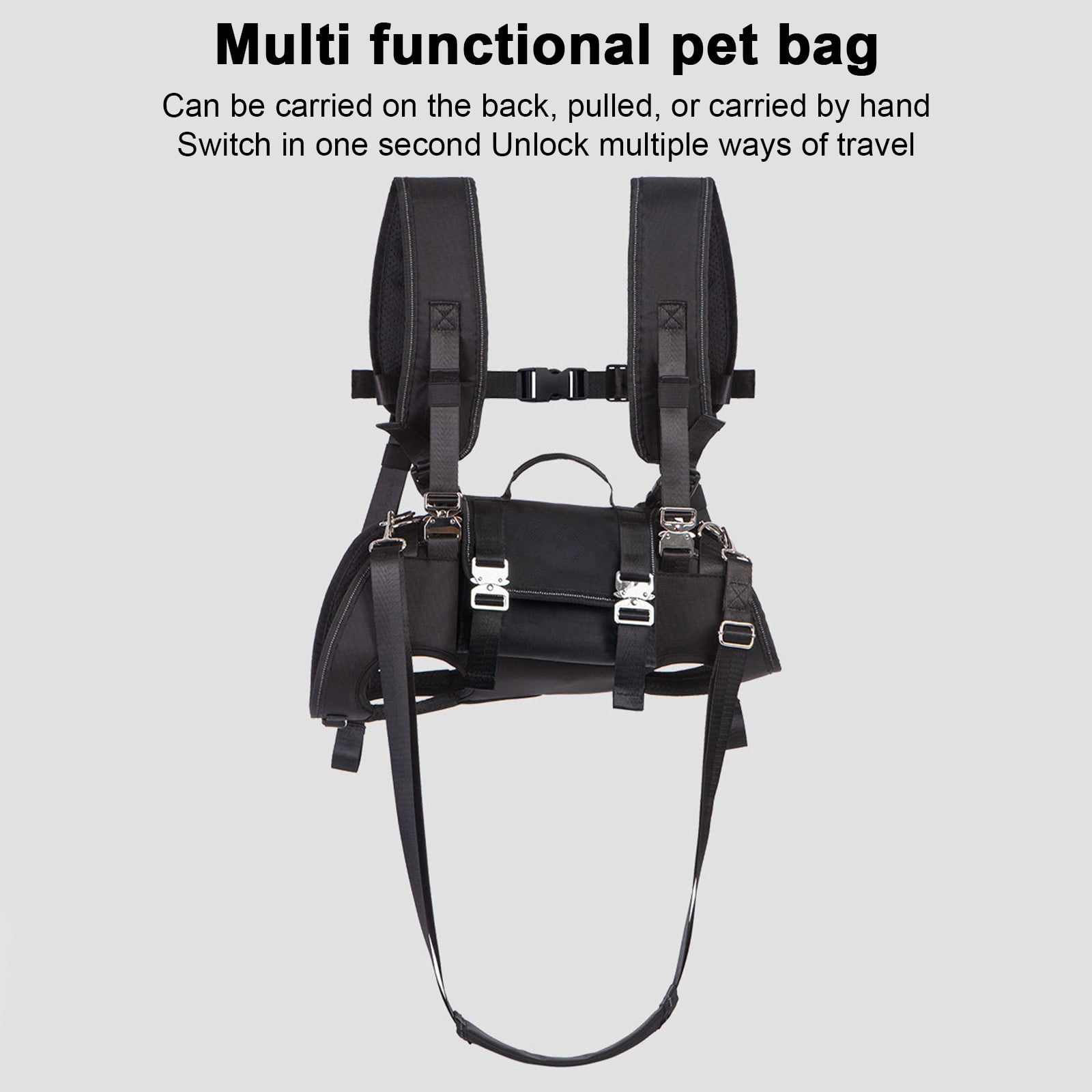 Spine-Friendly Horizontal Design Dog Backpack Carrier For Medium To Large Dogs, Adjustable Back Straps With Legs-Out Comfort, Reduces Spinal Pressure For Travel Hiking Outdoor
