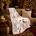 thumbnail image 3 of White Fluffy Dogs with Cherry Blossoms, Cheerful Floral Style for Dog Lovers, Pink Puppy Portrait and Birthday Gift, Soft Flannel Blanket for Bedroom and Playroom, Pet Home Decor, 3 of 9