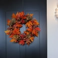 thumbnail image 4 of 20 Inch Fall Wreath for Front Door - Autumn Harvest Decor with Berries, Maple Leaves & Berries - All-Weather Wreath for Outdoor Porch, Thanksgiving & Halloween Decorations, 4 of 9