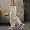 thumbnail image 4 of Women's Casual Comfort Ethnic Style Vertical Stripe All Purpose Lace Up Trousers Casual Pants for Women plus Size Business Casual Pants for Women 2x Two Piece Pants Outfits for Women Casual Women, 4 of 6