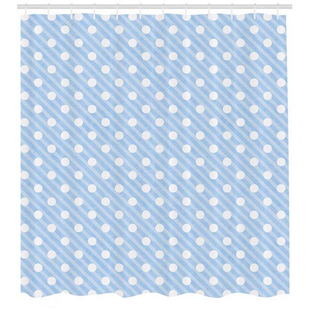 Retro Shower Curtain Retro Nostalgic Polka Dots Sky Blue Background In Soft Tones Artistic Simplistic Image Fabric Bathroom Set With Hooks Baby Blue By Ambesonne Walmart Com Walmart Com walmart