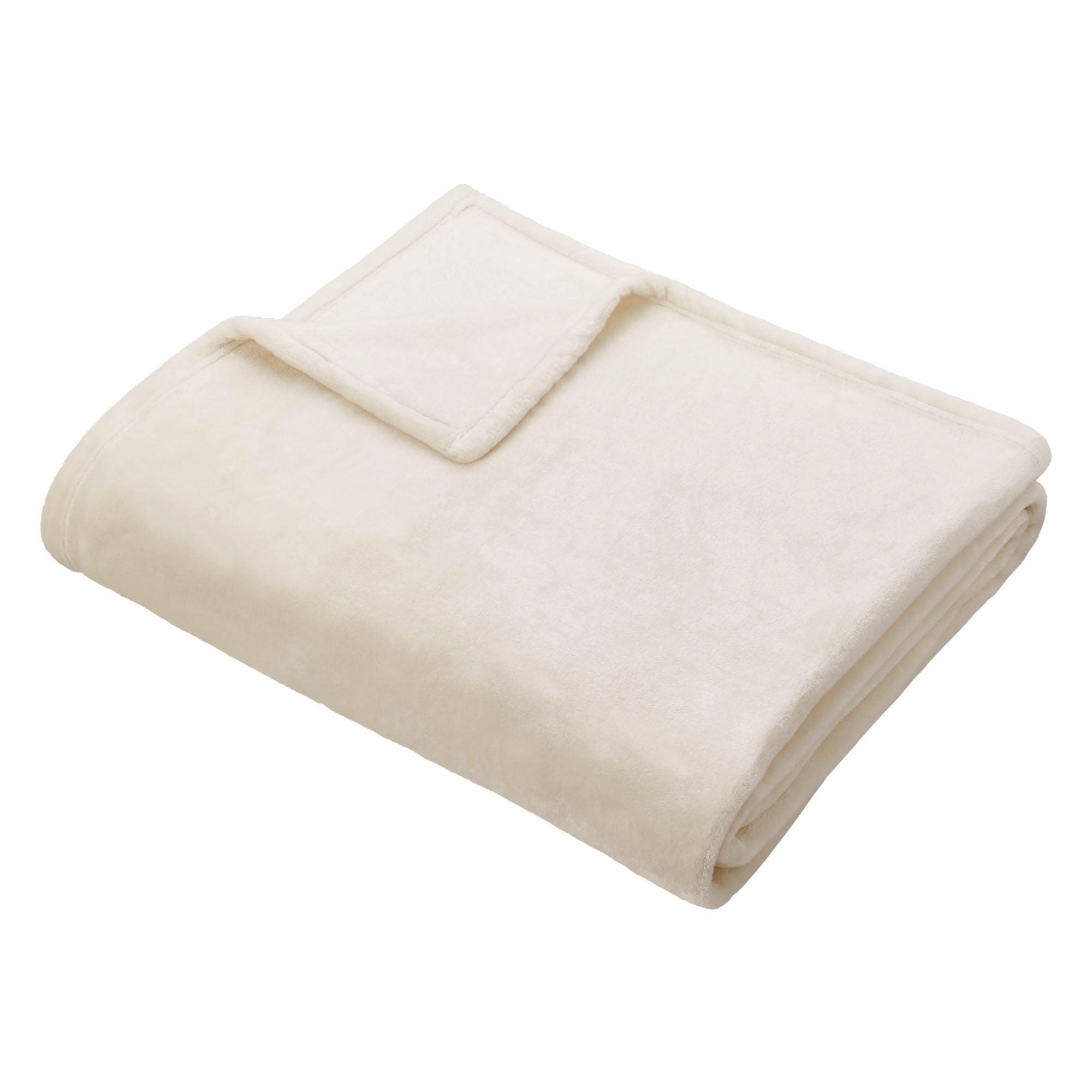 HOMETRENDS White Velvet Plush Blanket, King, 20% Recycled Polyester