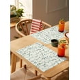thumbnail image 4 of Placemats Set of 6, Cotton Linen Heat Table Mats Non-Slip Washable Green Ombre Leaves Birds Spring Placemat for Holiday Banquet Dining Kitchen Table Decor, 4 of 6