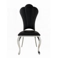 thumbnail image 6 of Black Tufted Side Dining Chairs - 2-Pack with Stainless-Steel Frame, 6 of 6