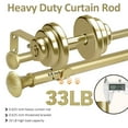 thumbnail image 3 of Ridicili 5/8" Telescoping Double Curtain Rods with Trumpet Finials, Gold, 84"-120", 5/8 Inches Front and 1/2 Inches Back Double Window Drapery Rod, 3 of 5