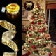 thumbnail image 1 of Seyotauo Christmas Tree Decorations String Lights 32ft LED Lights Copper Wire Ribbon Bows Lights for Party Weddings Holiday Christmas Tree Decorations (Gold Warm Light Battery Powered), 1 of 6