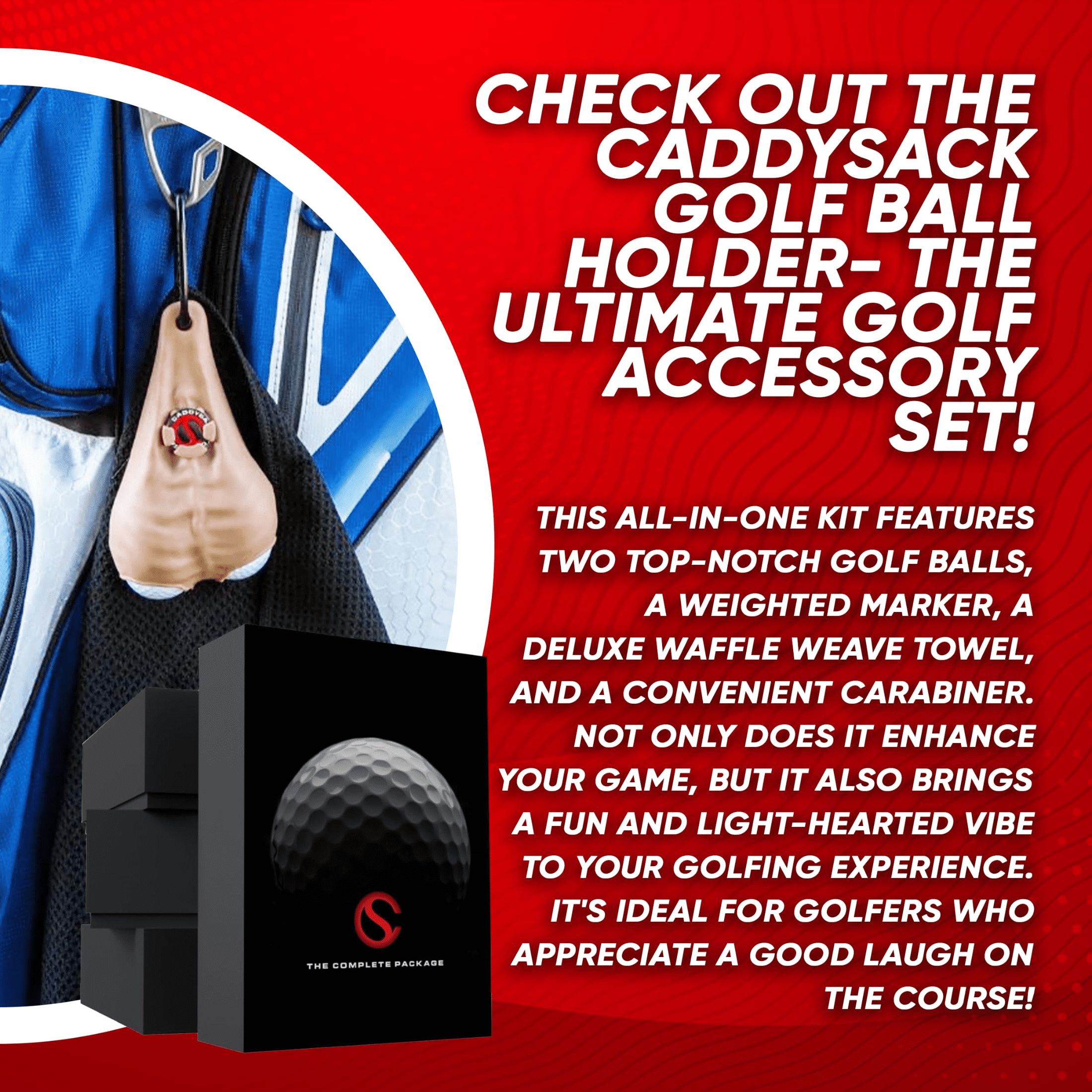 CADDYSACK Golf Ball Holder and Dispenser with Weighted