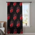 thumbnail image 4 of Black Cherry Sheer Curtains 108 Inches Extra Long, Farmhouse Watercolor Cherries Fruits Light Filering Curtains, Privacy Drapes Simi Floor to Veiling Curtain for Living Room Large Window Treatment, 4 of 9