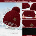 thumbnail image 2 of KOITHOT 3 Pieces Women Winter Beanie Hat Gloves Scarf Set, Soft Warm Thick Touch Screen Knitted Red, 2 of 6