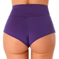 thumbnail image 2 of Fldy Women's Sexy Yoga Booty Shorts Gym Training Shorts Underwear High Waist Pants Clubwear Purple S, 2 of 7