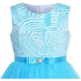 thumbnail image 3 of Sunny Fashion Flower Girls Dress Blue Princess Crown Hair Clip Dress Up 7 Years, 3 of 5