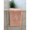 thumbnail image 6 of Pink Initial Hand Towel for Bathroom - Monogrammed Luxury Hotel Quality Decorative Towel for Powder Room - GOTS Organic Certified - Set of 2 Letter K, 6 of 7
