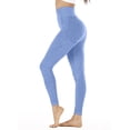 thumbnail image 2 of Gibobby Pantalones deportivos Moda mujer cadera punto sin costuras cintura alta velocidad pantalones Fitness Yoga pantalones(Azul marino， L), 2 of 5