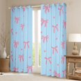 thumbnail image 2 of Feelyou Cute Bowknot Kids Black Out Curtains, Kawaii Cartoon Bow-tie Curtains Pack of 2 (42x63 Each), Blue Pink Love Heart Bedroom Curtains, Blackout Curtains Room Decor, 2 of 6