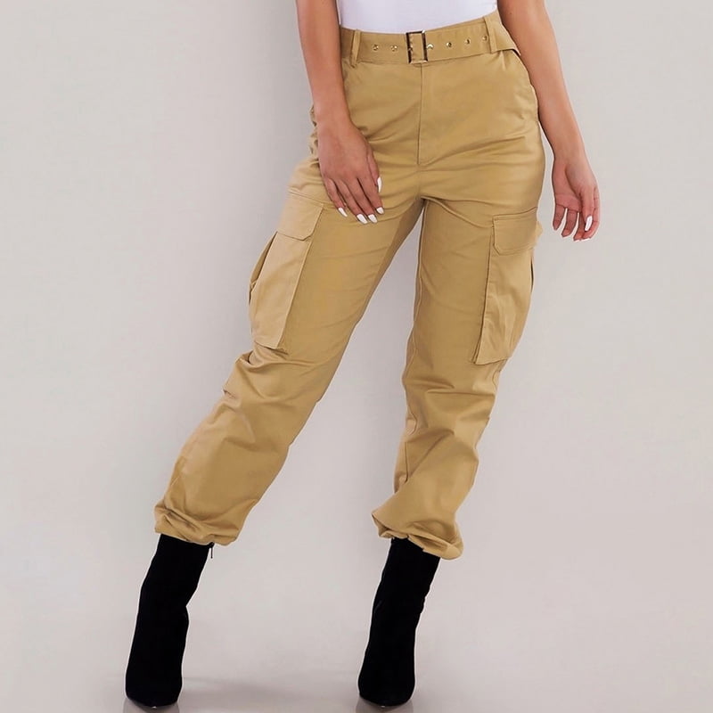beige womens cargo pants
