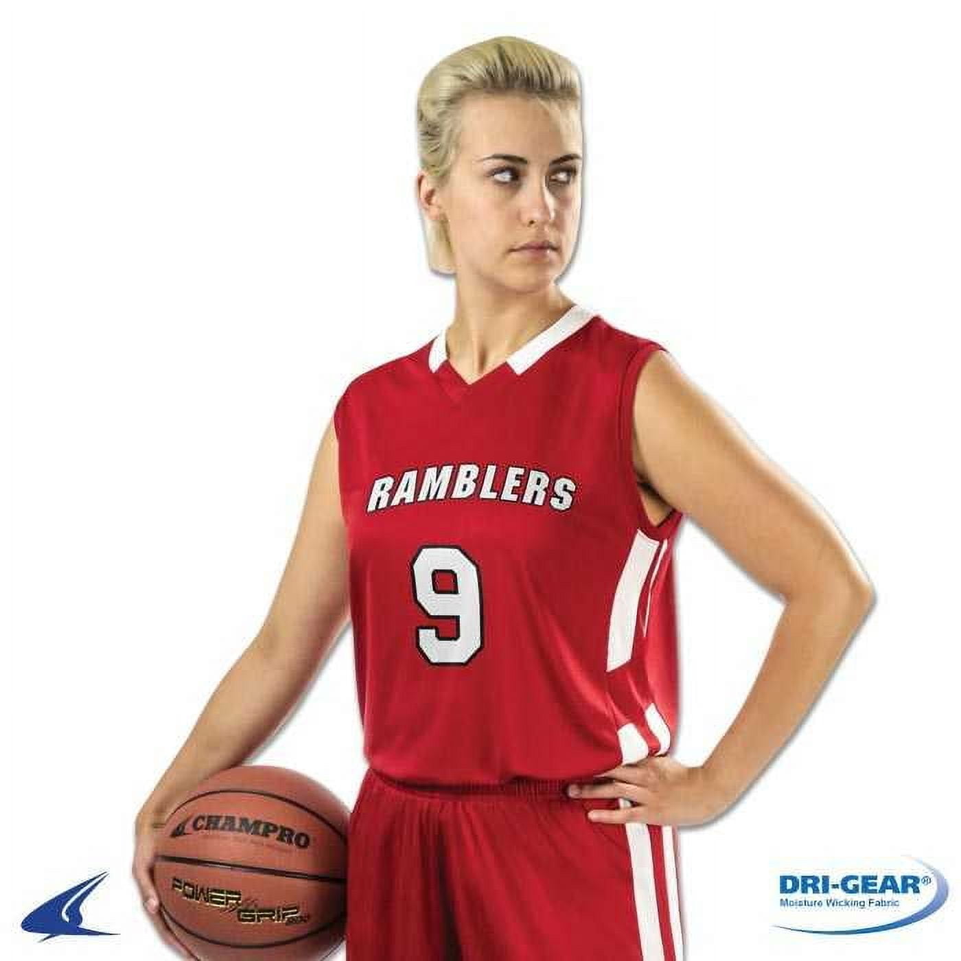 Muscle Basketball Jersey, Women's 2X-Large, White with Gold Highlights