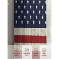 thumbnail image 6 of Sheer Curtains 54 Inches Long 2 Panels, American Flag on Wood Plank Rod Pocket Curtain Voile Draperies, Vintage Red Blue Stripe Star Light Filtering Window Treatment for Living Room Kitchen Bedroom, 6 of 8