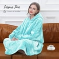thumbnail image 5 of Oversized Wearable Blanket Hoodie Gifts for Mom Women Men, Super Soft Sherpa Fleece Hooded Blankets Sweatshirt for Adult Teens - Aqua, 5 of 8