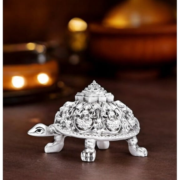 Small Silver-coated Vastu Tortoise - Feng Shui and Home Decor