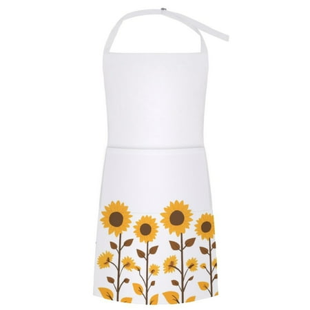 

ZZZHY Minimal Sunflower Art-45 Apron with Pockets Adjustable Aprons for Men/Women Waterproof Chef Aprons for Kitchen Gardening Cooking BBQ Baking Halloween Thanksgiving Christmas