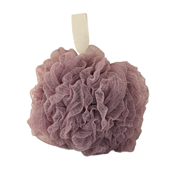 Esponja de baño con forma de flor: suave, no se dispersa, exfolia con suavidad, accesorio de baño de lujo con abundante espuma y asa para colgar, esponja de ducha agradable para la piel para el baño