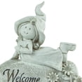 thumbnail image 3 of Northlight 8.75" Girl on Rock "Welcome to My Garden" Outdoor Patio Garden Statue - Ivory, 3 of 6