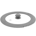 thumbnail image 3 of Tempered Strainer Lid for Stockpot Pot Pasta Pot Soup Pot with Heat Resistant Silicone Rim Glass Universal Pan Lids Pour Spout Water Oil Microwave Safe Fit 8-8.5-9-9.5 inch Light Grey, 3 of 8