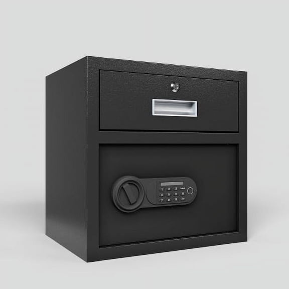 Steel Security Safe and Lock Box with Electronic Keypad Hassle-free installation- Secure Cash, Jewelry, ID Documents, Black, 1.69Cubic Feet