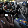 thumbnail image 4 of Binienty Galaxy Frog Car Seat Covers Full Set with Steering Wheel Cover 15 Inch Comfortable Armrest Pad Keychain Coasters Stretchable Headrest Covers Seat Belt Pads Car Decor Accessories, 4 of 8