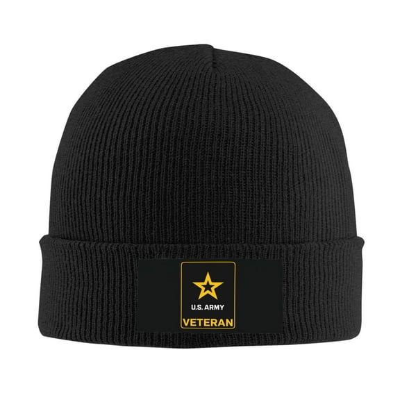 Us Army Veteran Logo Men Women Knitted Hat Adult Knit Beanie For Fall Winter Knit Hat Cap