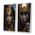 thumbnail image 3 of Designart "Vintage Tribal Glamour Gorgeous Boho Chic Woman I" Boho Woman Framed Wall Art Set Of 2 - Glam Black Gallery Wall Frame Set For Home Decor, 3 of 6