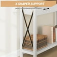 thumbnail image 4 of 43” Entryway Table with Drawers, Narrow Console Sofa Table with Storage & Shelves, Farmhouse Entryway Console Table for Hallway, Living Room - White, 4 of 17