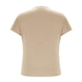 thumbnail image 6 of Olyvenn Womens Summer Cap Sleeve T-Shirts Casual Loose Fit Tunic Tops 2025 Trendy Y2K Tees Crew Neck Tee Shirts Khaki XL, 6 of 7