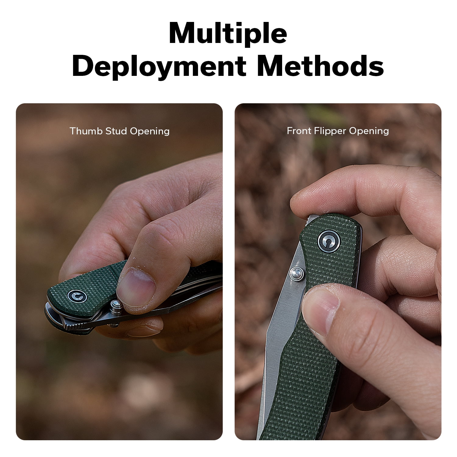 CIVIVI Clingman Pocket Folding Knife with Titanium Reversible Clip, 2.99" Nitro-V Blade Micarta Handle Liner Lock Knife C23065-4 (Green)