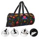 thumbnail image 3 of Fotbe Mexican Flower Traditional1 Bolsa Deportiva de Lona Plegable con Estampado, Bolsa de Gimnasio con Bolsillo Seco/Húmedo, Bolsa de Viaje Ultraligera de Gran Capacidad, 3 of 6
