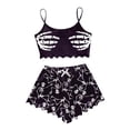 thumbnail image 3 of Halloween Pajamas Women Graphic Cami Shorts Comfy Loungewear 2 Piece Womens Pajama Sets Dark Purple XXL, 3 of 4