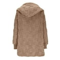 thumbnail image 4 of FAIWAD Womens Sherpa Jacket Fuzzy Fleece Open Front Hooded Cardigan Oversized Plush Winter Coats, 4 of 5