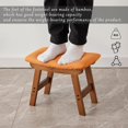thumbnail image 4 of Foot Stool Ottoman and Footstool Small Sofa Foot Rest Bamboo Foot Stool Under Desk Extra Seating for Living Room Bedroom and Kitchen (Natural Stool Legs - Surface), 4 of 7