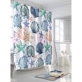 thumbnail image 3 of Shower Curtains Starfish Marine Life Bath Curtain Shell Ocean Coral Waterproof Bathroom Shower Curtain Set with Hooks Decoration 72 x 84 Inches, 3 of 7