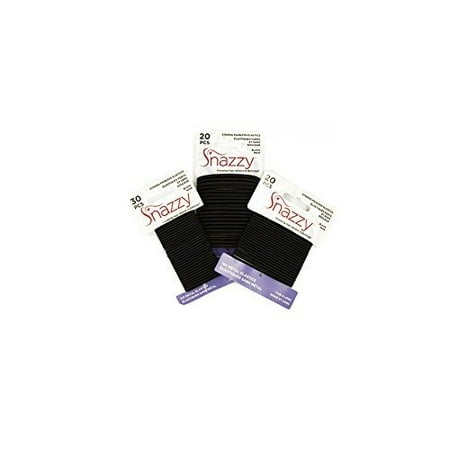 Tail Holder Set Hair Elastics by Snazzy, Black, 3 Style Variety Pack, Thin, Thin & Long, Thick & Long, Painless Pony Tail Holders, Yoga Twist 70 Count ()