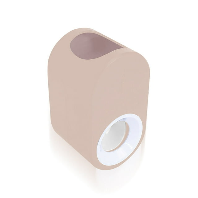 Automatic Toothpaste Squeezer Wall-mounted Adhesive Toothbrush Holder Toothpastes Dispenser Home Stand Detachable Washable Dispenser Punch Free Accessories Pink